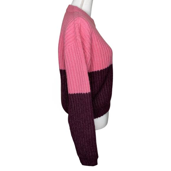 Scotch & Soda Pink Purple Colorblock Chunky Knit Wool Alpaca Sweater - Picture 5 of 10
